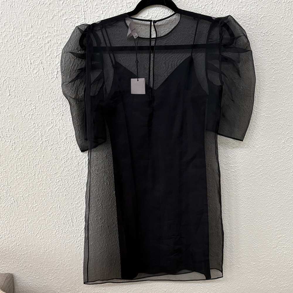 CINQ À SEPT Erin Puff Sleeve Organza Mini Dress - Picture 4 of 6